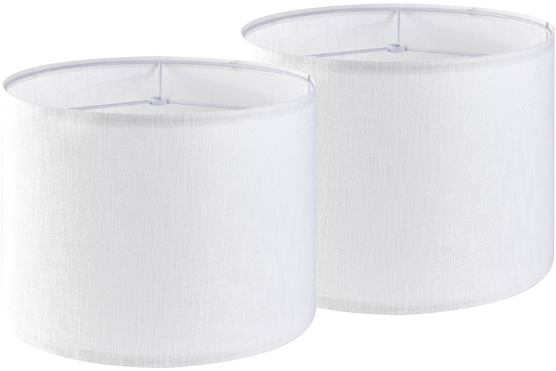 Drum Lamp Shade Set, Pure Linen Contemporary Minimalist