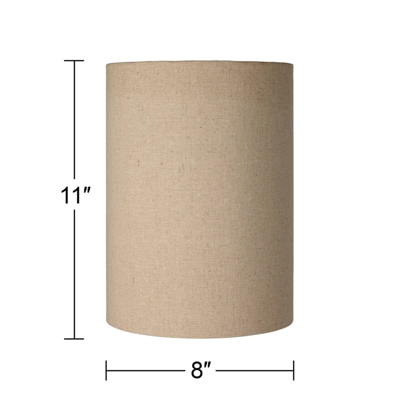 Drum Lamp Shade Tall Cylindrical Shape Woven Fabric Modern Style