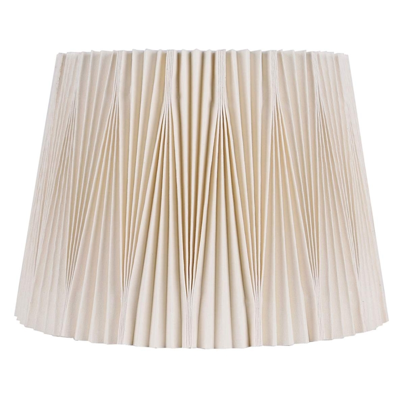 Drum Lamp Shade Vertical Pleats Beige Classic Tailored