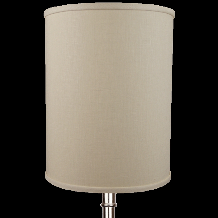 Drum Lamp Shade with European Attachment in Graphite Linen