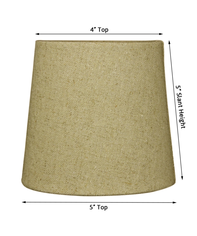 Drum Lamp Shades Sand Linen Texture Clip-On Set of Six Coastal