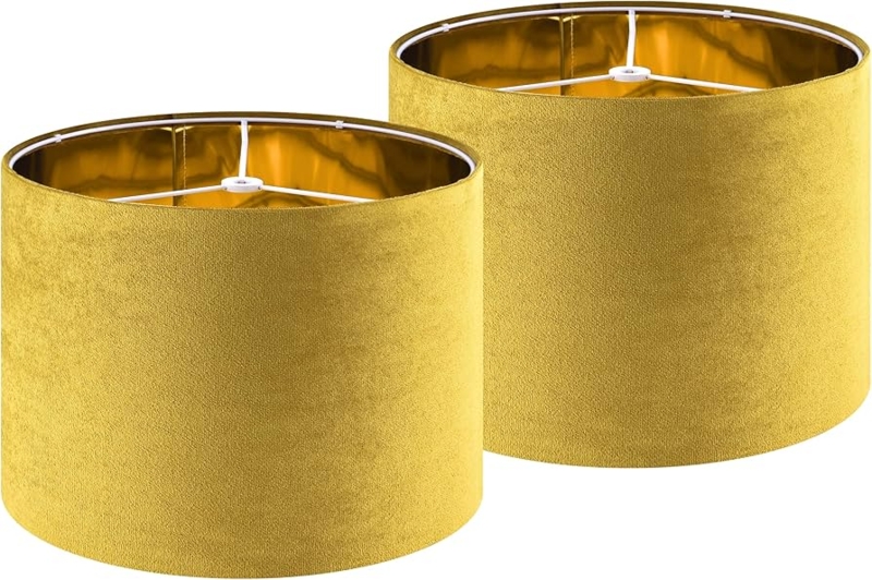 Drum Lamp Shades Set of 2 Velvet Contemporary Lighting