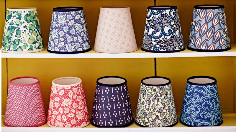 Drum Lampshade with Bold Botanical Print for Maximalist Lighting Decor