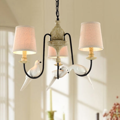 Drum Pendant Light Woven Fabric Barrel Shade Matte Black Nordic