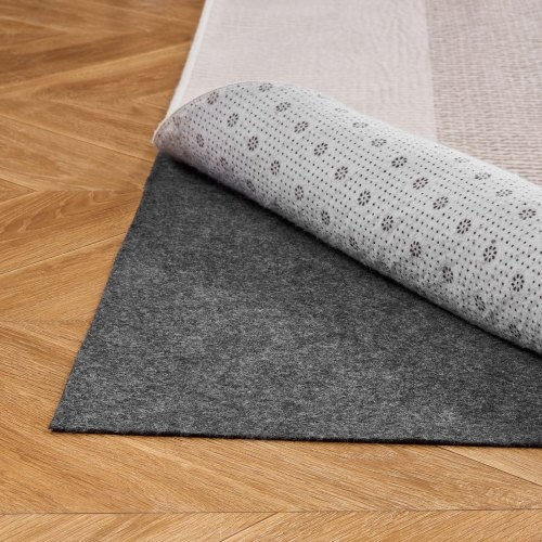Dual Surface Rug Pad Hybrid Felt and Rubber Cushioned Grip