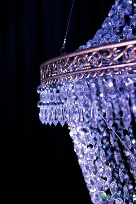 Empire Chandelier: Extra Large Gold with Ornate Beaded Swags