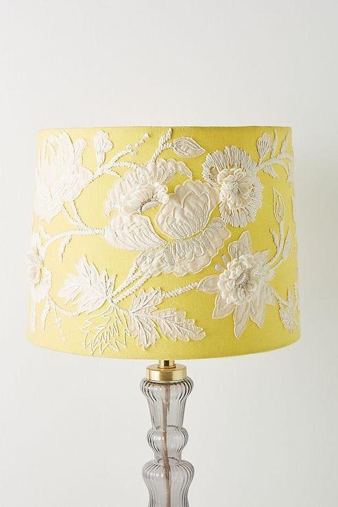 Empire Lamp Shade Bohemian Style Beaded Floral Embroidery