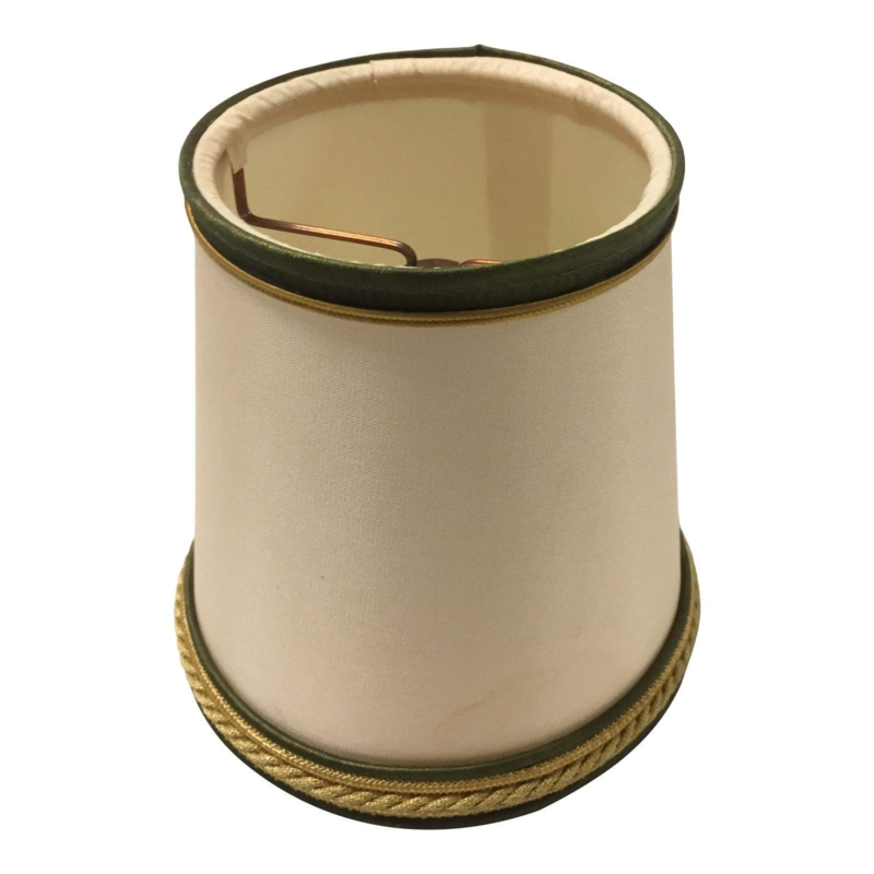 Empire Lamp Shade: Cream Braided Trim Vintage Clip On