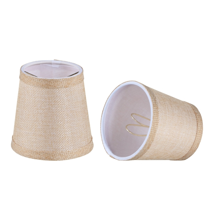 Empire Lamp Shade Gold Fabric Clip-On Fitter Transitional
