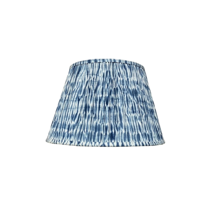 Empire Lamp Shade in Indigo Moire Hand-Blocked Cotton