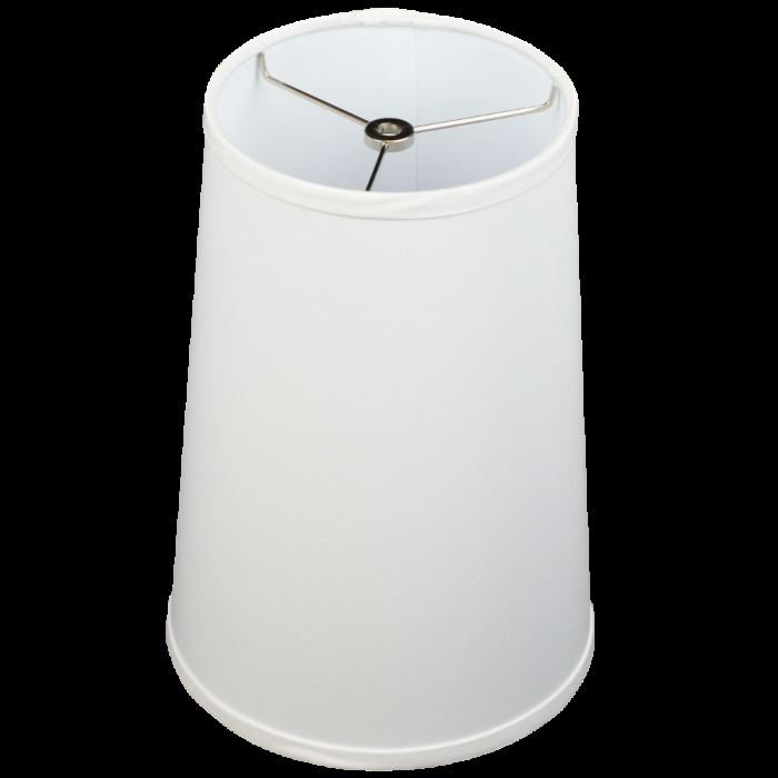 Empire Lamp Shade, Ivory Linen-Like Fabric, Spider Attachment, Piped Trim.