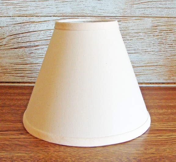 Empire Lamp Shade, Off-White Linen-Like Fabric, Spider Fitter, Hardback.