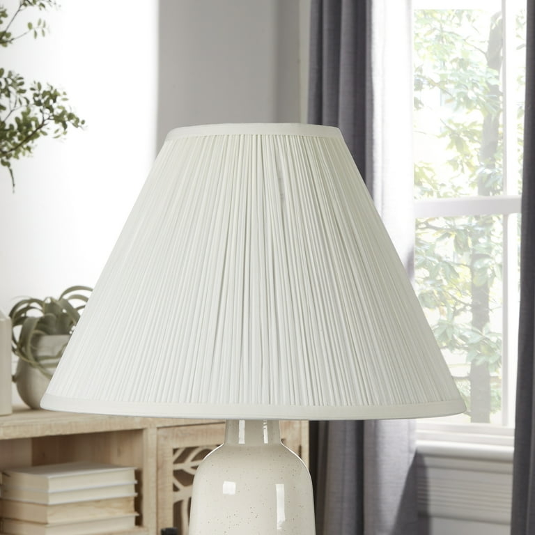 Empire Lamp Shade, Off-White Pleated Traditional Classic