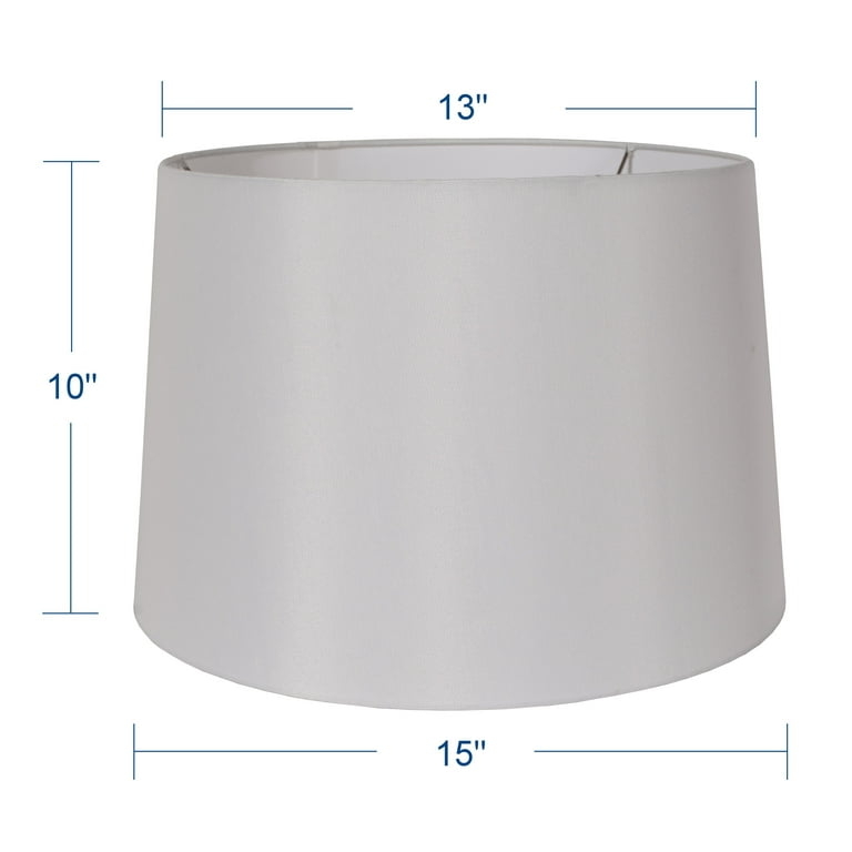 Empire Lamp Shade, White Fabric with Finished Trim, Spider Fitter