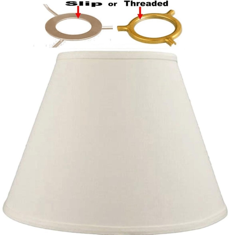 Empire Lamp Shade with UNO Fitter in Cream Linen-Like Fabric