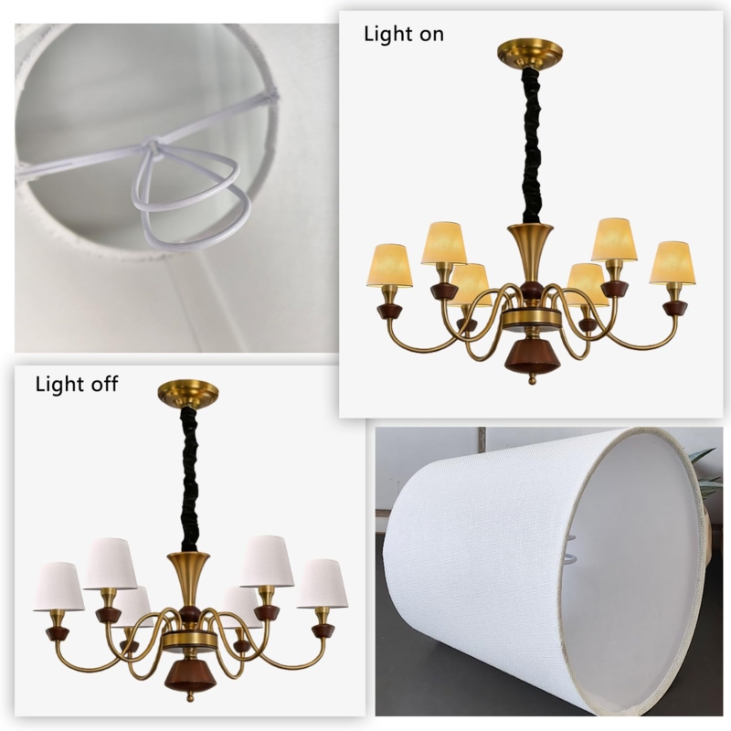 Empire Lamp Shades: Beige Linen Texture Clip On Set