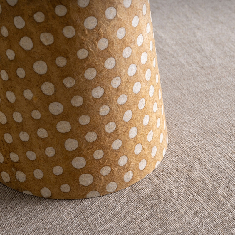 Empire Lampshade Batik Dot Print Paper Toned Artisanal Bohemian