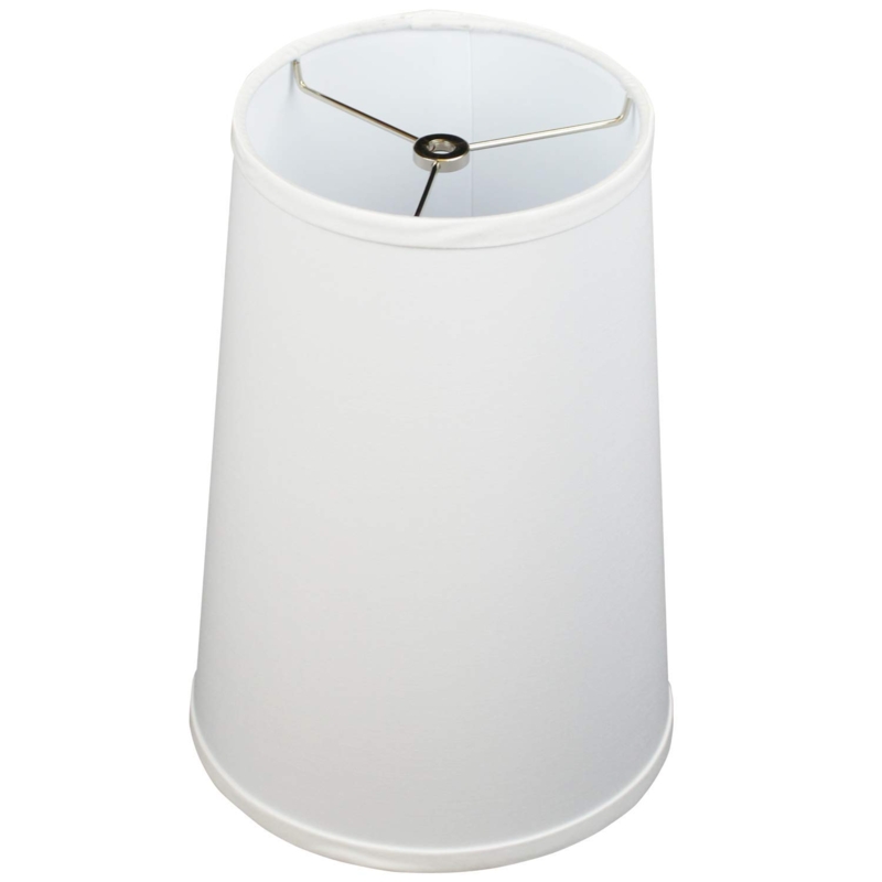 Empire Lampshade, Crisp White Linen-Like Fabric, Spider Attachment, Tapered.