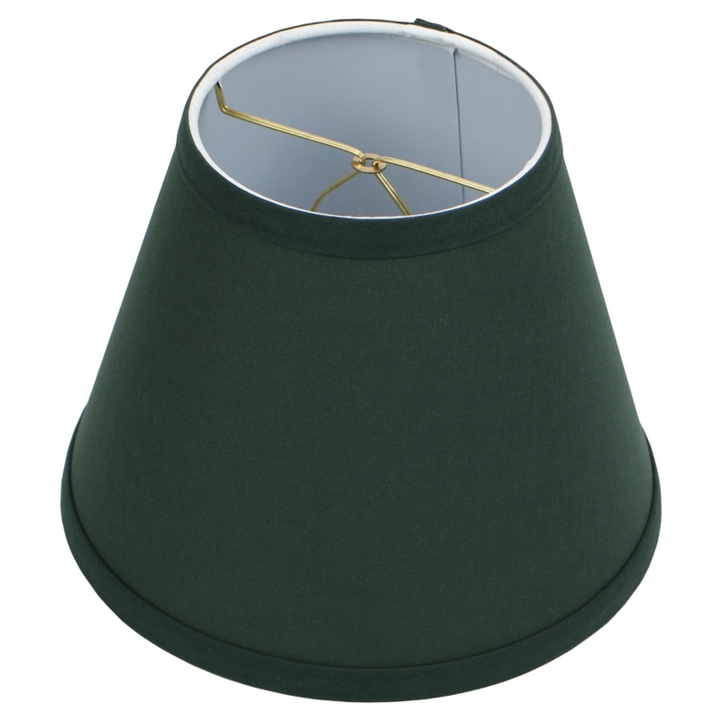Empire Lampshade in Hunter Green Linen, Tapered Shape with Clip-On Fitter.