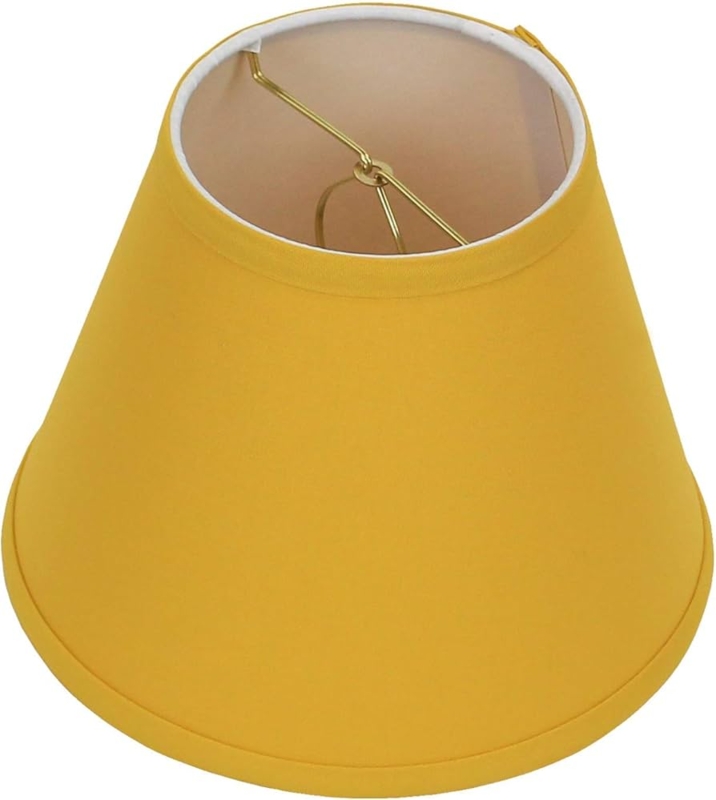 Empire Lampshade in Spiced Yellow, Linen-Like Texture, Tapered Silhouette.