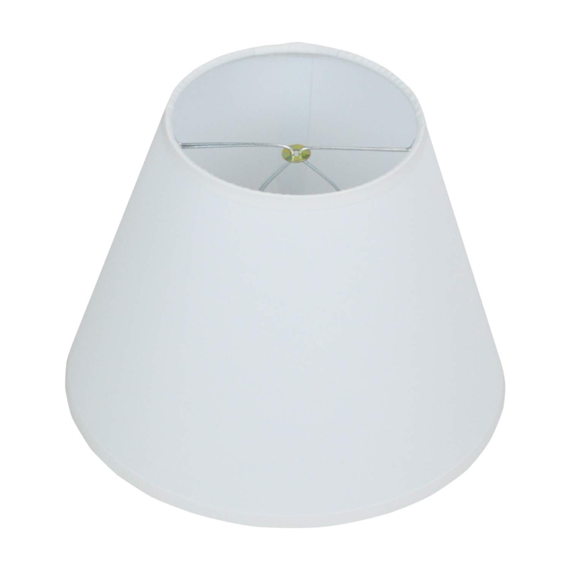 Empire Lampshade, Linen-Like Fabric with Binding Tape Trim, Clip-On Fitter.