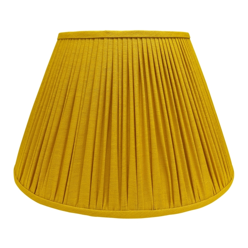 Empire Lampshade Ochre Yellow Linen Texture Classic Fabric