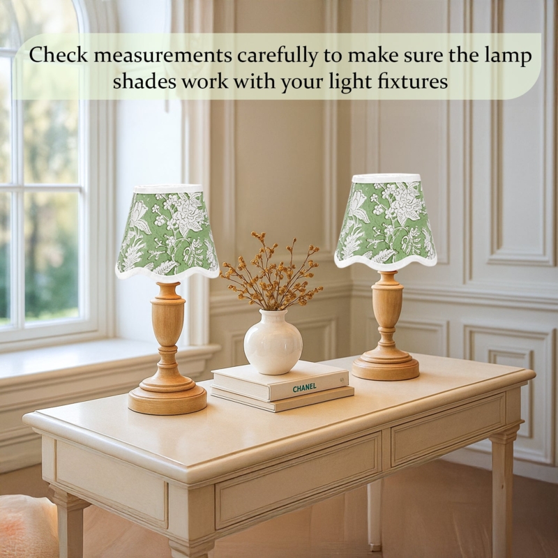 Empire Lampshade: Olive Green Floral Hand Block Print Cotton