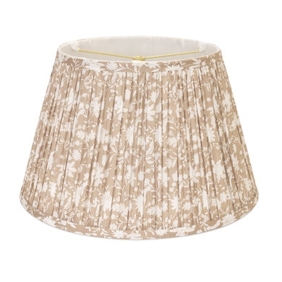 Extra Large Cream Pleated Empire Lamp Shade with Sloped Sides