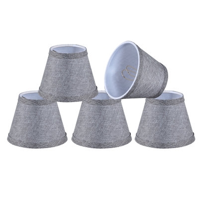 Extra Short Empire Lamp Shade in Neutral Linen-Like Fabric