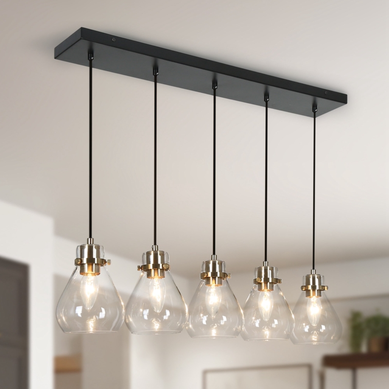 Farmhouse Pendant Light Drum Open Cage Geometric X-Pattern Black