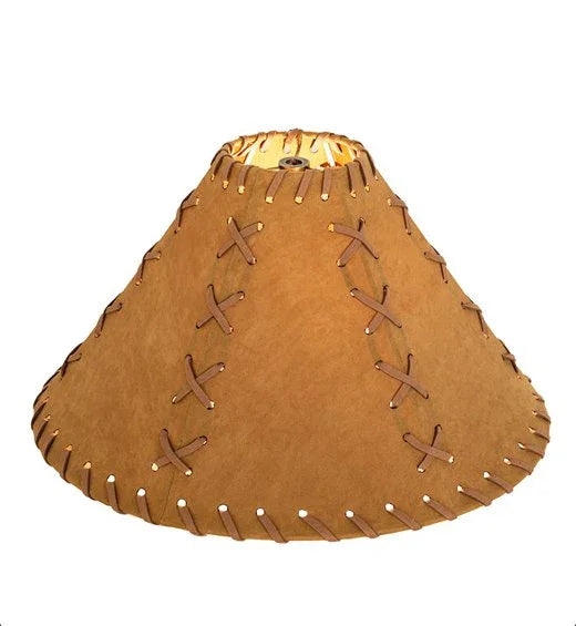 Faux Leather Empire Lamp Shade X-Cross Stitch Rustic Western