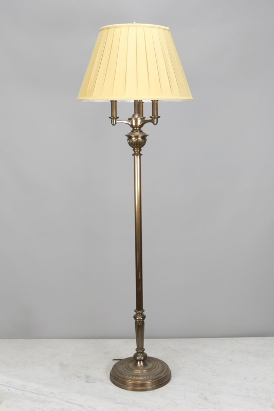 Floor Lamp 3-Light Candle Style Slim Antique Brass Vintage