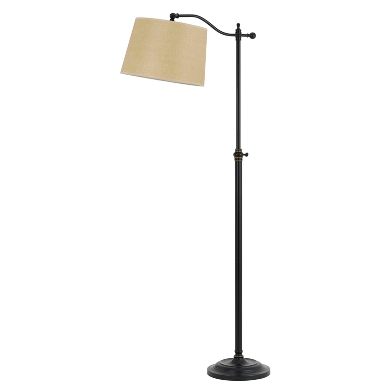 Floor Lamp Adjustable Height Bronze Traditional Square Shade