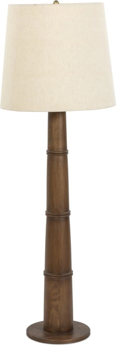 Floor Lamp Antique Brass Candlestick Base Slender Silhouette
