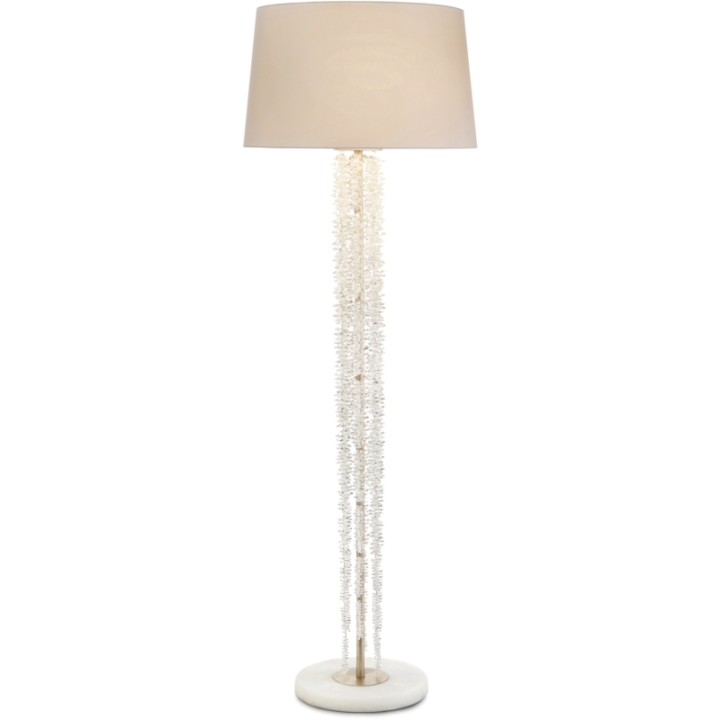 Floor Lamp Antique Silver Finish Cascading Arms Disc Diffusers Tiered