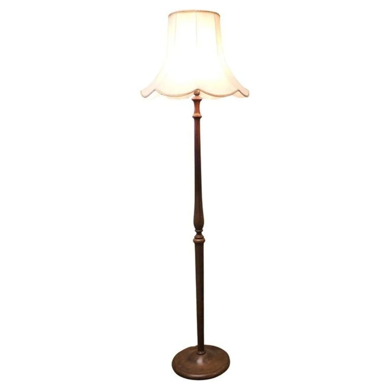 Floor Lamp Base Barley Twist Stem Wood Toned Finish