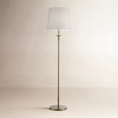 Floor Lamp Bowl Shade Gold Finish Ultra Slender Profile