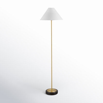 Floor Lamp Brass Accents Industrial Tripod Base Arched Neck