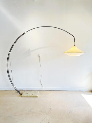 Floor Lamp Brass Matte Black Dome Shade Slender Profile Minimalist