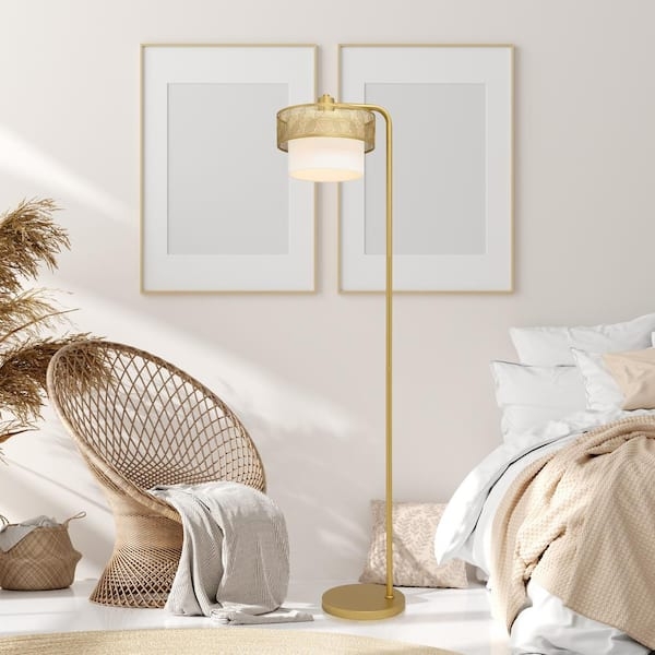 Floor Lamp Candlestick Silhouette Gold Painted Modern Glam Lighting