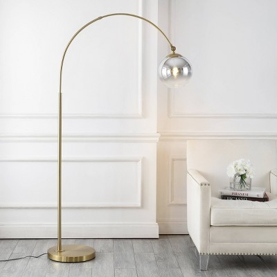 Floor Lamp Coastal Modern Tripod Arc Base Woven Drum Shade Black Metal