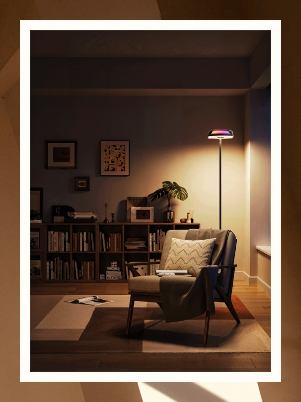 Floor Lamp Curved LED Arc Minimalist Silhouette Black