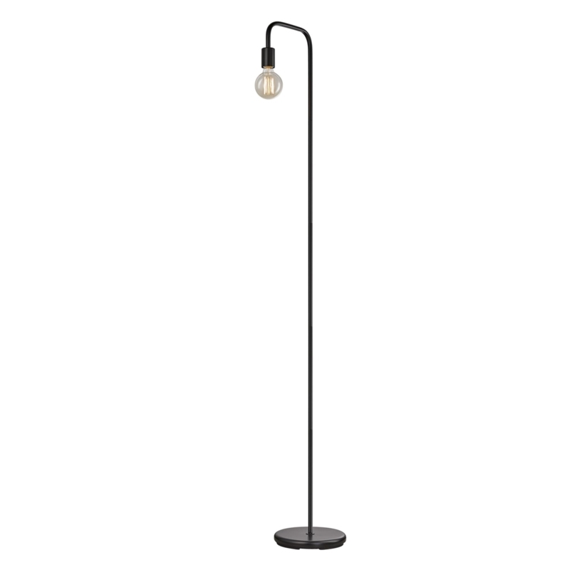 Floor Lamp Cylindrical Shade Satin Finish Industrial Task Lighting Slim