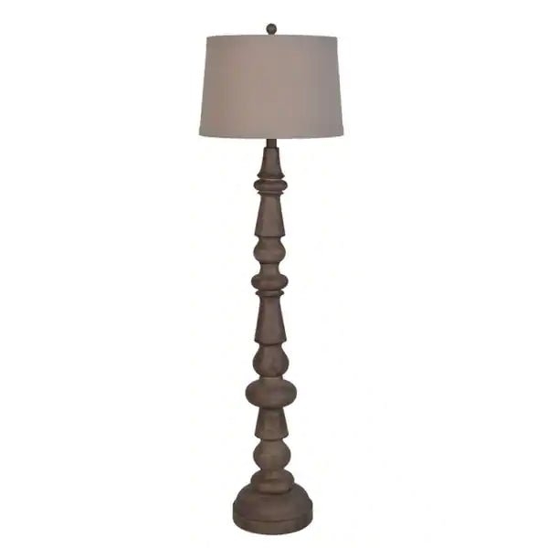 Floor Lamp Dark Tripod Base White Drum Shade Transitional Style