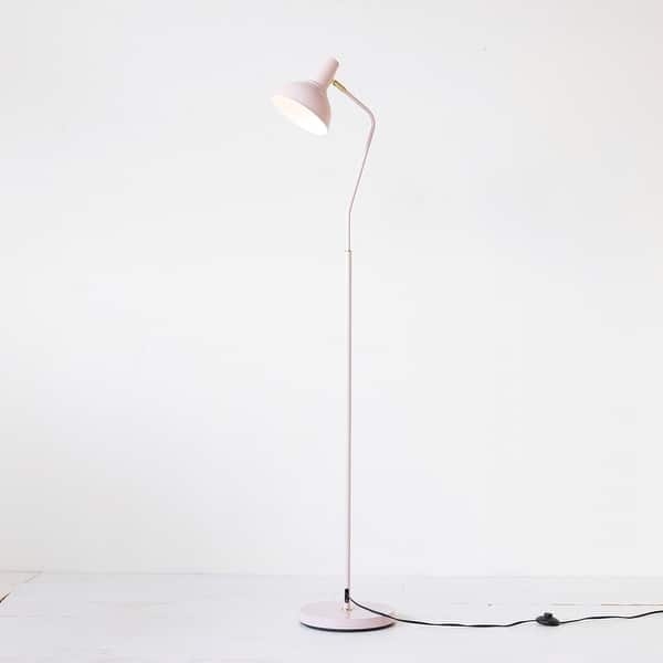 Floor Lamp Dome Shade Round Base Minimalist Task Lighting Matte Finish