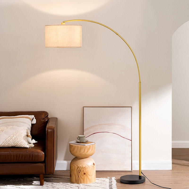 Floor Lamp Five Arm Arched Silhouette Polished Gold