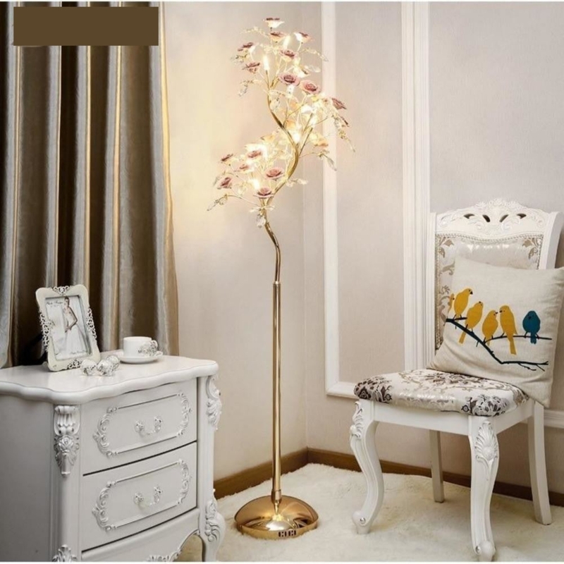 Floor Lamp Flower Shades, Polished Gold Glam Botanical