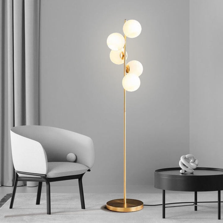 Floor Lamp Gold Five Light Nordic Minimalist Staggered Globes