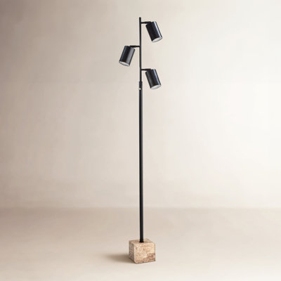 Floor Lamp Horizontal Shade Gold Tripod Base Sophisticated