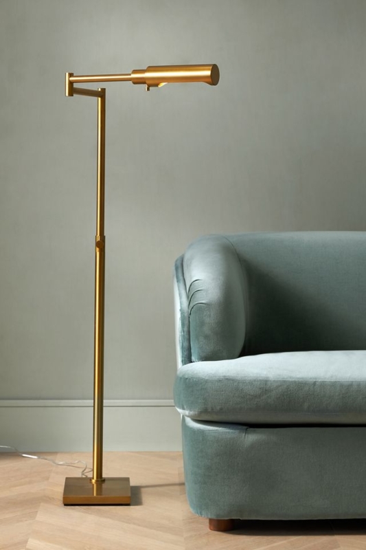 Floor Lamp Industrial Task Reading Adjustable Joints Slender Profile